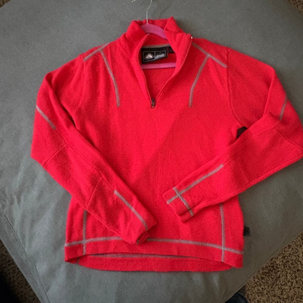 Nike ACG Wool Thermal 2 Red Zip Pullover Women Sm Athlesiure Cabincore GORPCORE